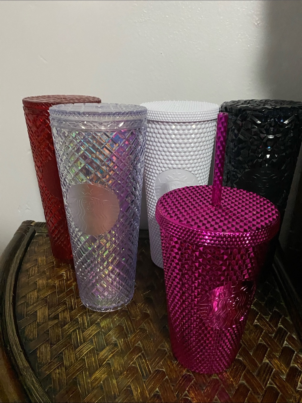Starbucks Studded Tumblers - Hot Pink, Iridescent, Red, White & Black